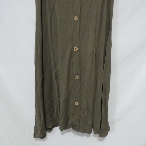 REVAMPED By Sirens | small | Khaki Sleeveless Dress With Back Button Detail - Picture 14 of 16